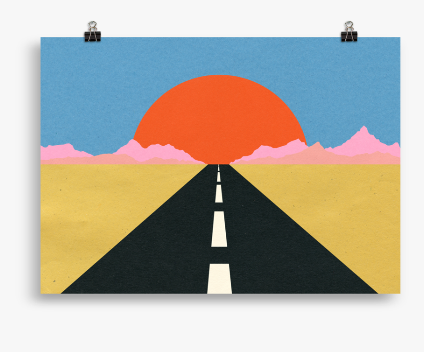 Sun With Road Art, HD Png Download