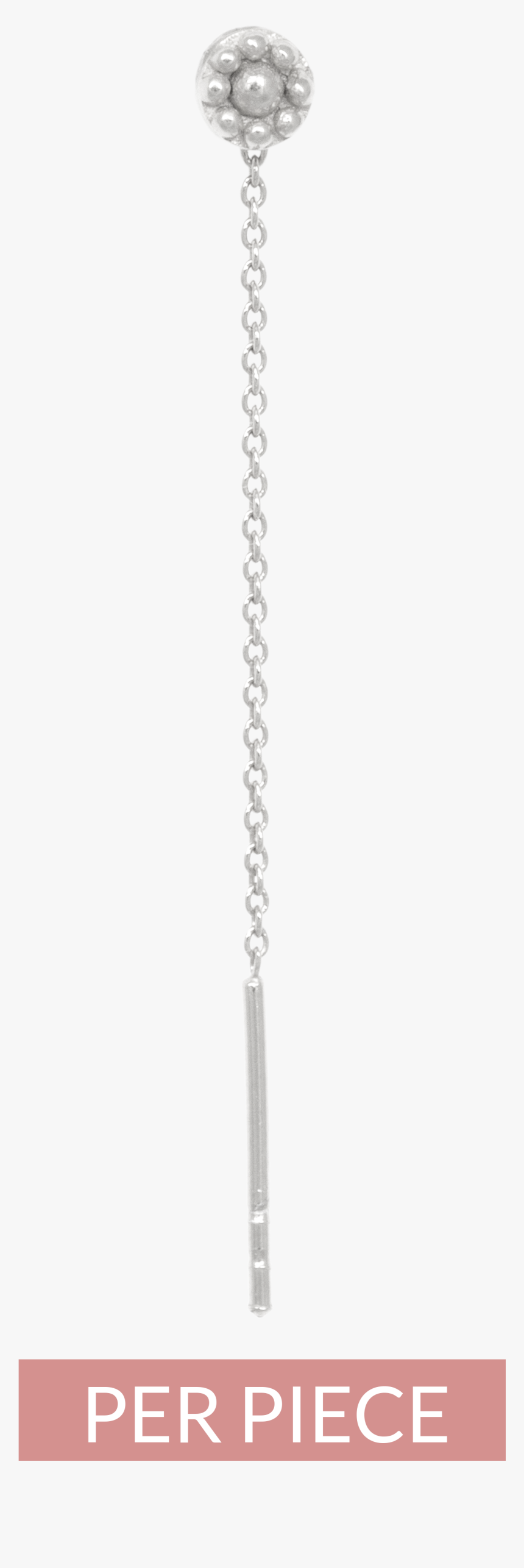 Chain Earrings Silver Flower Earrings Eline Rosina - Chain, HD Png Download