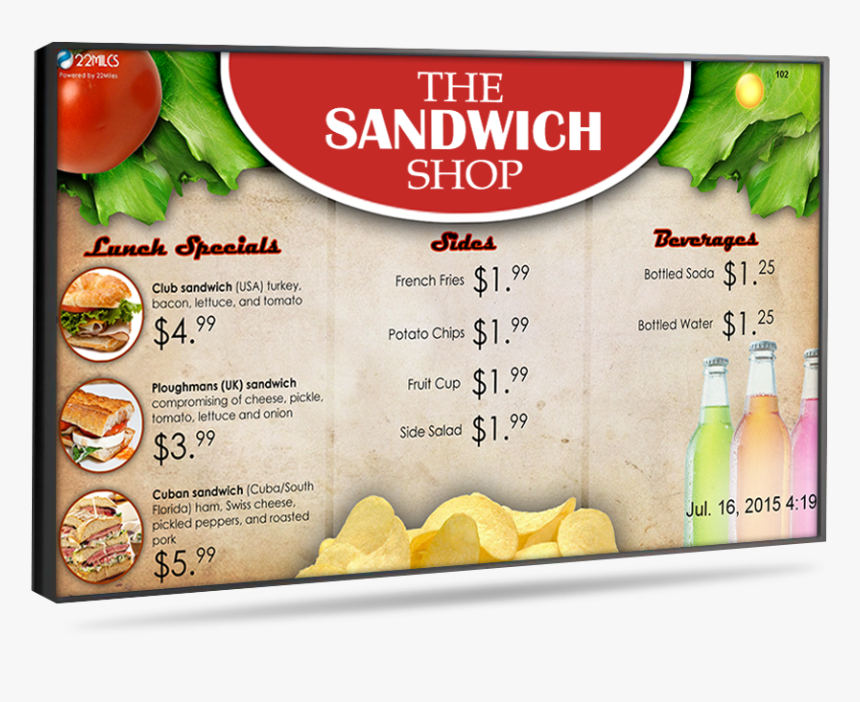 Menu Board Png, Transparent Png