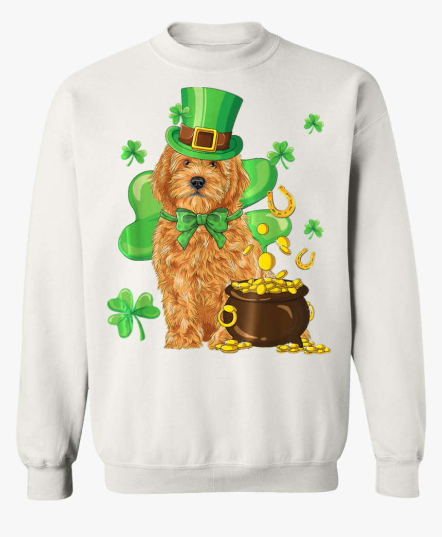 Goldendoodle St Patricks Day Irish Dog T-shirt, Long - Sweater, HD Png Download