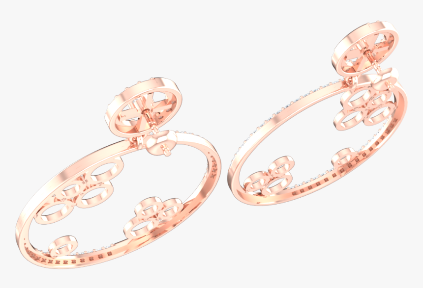 0 75ctw Round Cut Natural Diamond 10k Gold Earrings - Earrings, HD Png Download