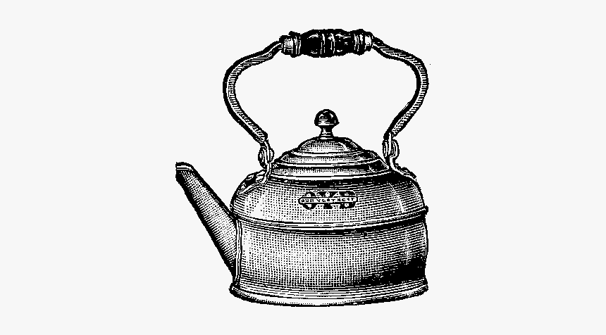 Antique Tea Pot Transparent Png - Kettle Drawing Png, Png Download