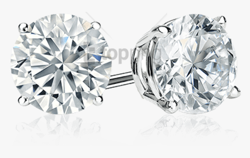 Free Png Diamond Stud Earrings Png Image With Transparent - Diamond Solitaire Earrings In Gold, Png Download