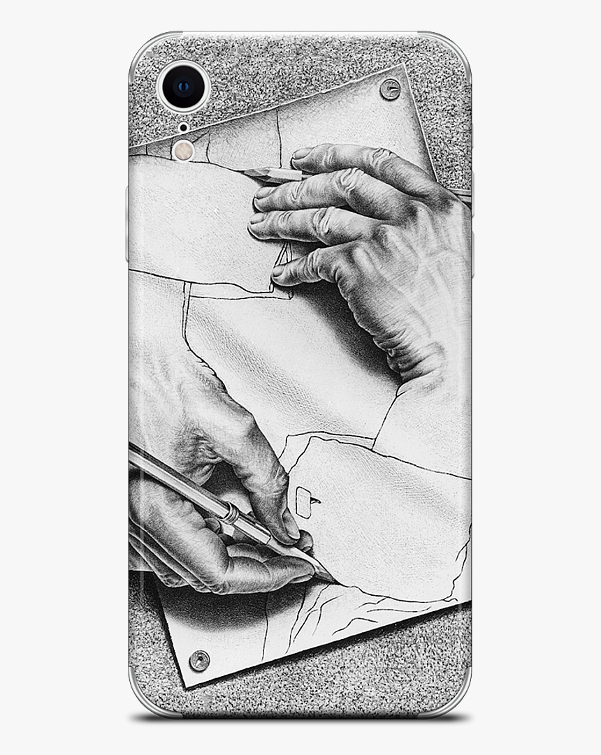 Drawing Hands Iphone Skin 
 Data Mfp Src //cdn - Certainty Of Uncertainty, HD Png Download
