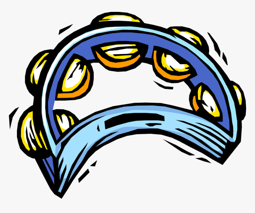 Vector Illustration Of Tambourine Percussion Musical - Tambourine Clip Art, HD Png Download