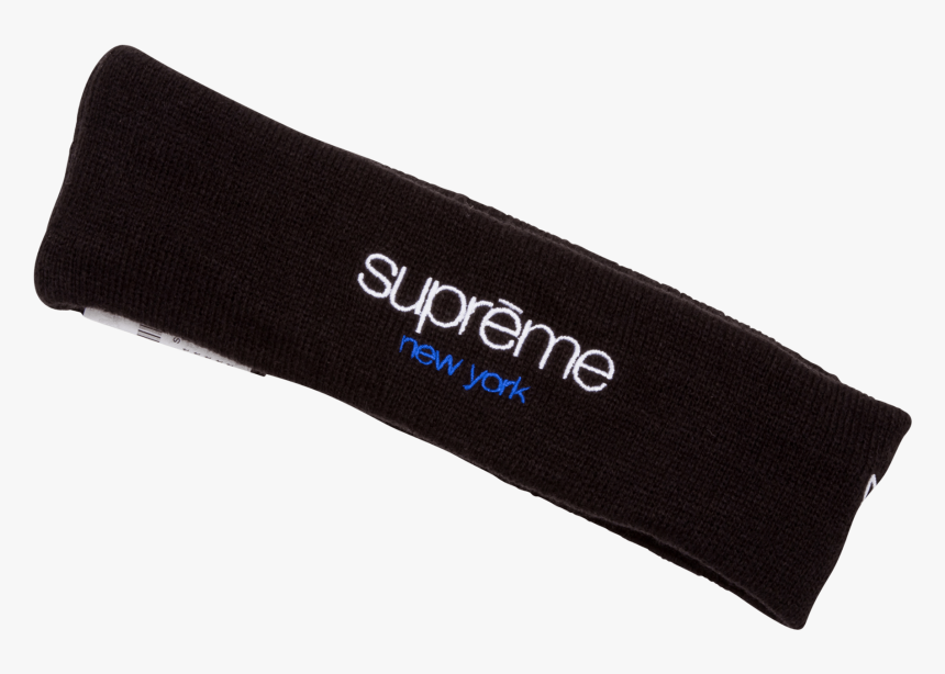 Supreme New Era Classic Logo Headband One Size Black - Label, HD Png Download