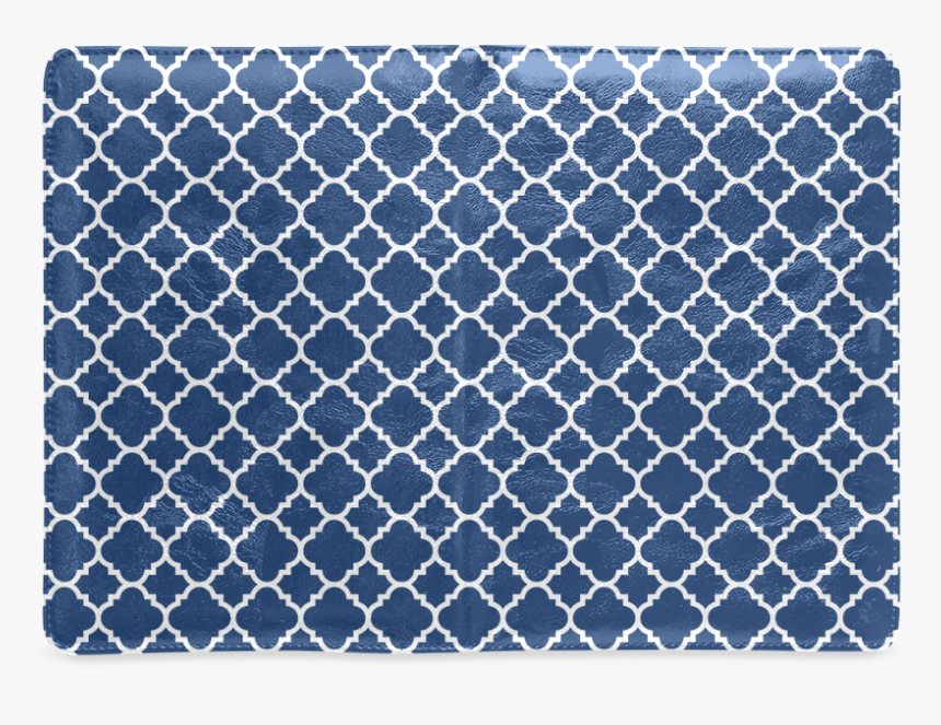 Dark Blue White Quatrefoil Classic Pattern Custom Notebook - Grouse Mountain, HD Png Download