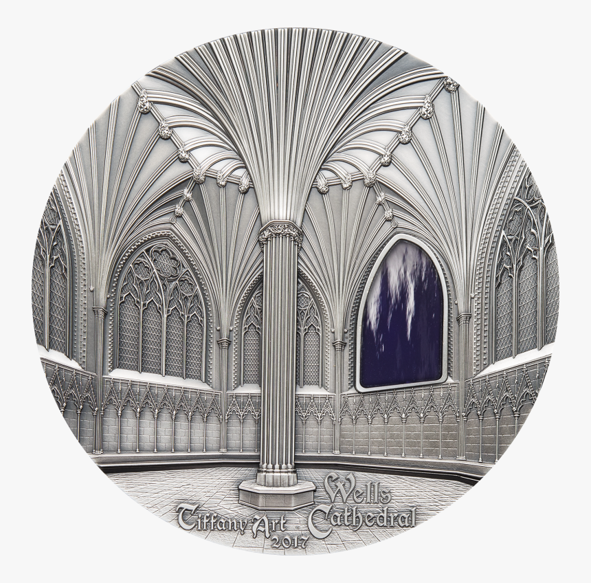 Palau - 2017 - 50 Dollars - Tiffany Art Wells Cathedral - Wells Cathedral, HD Png Download