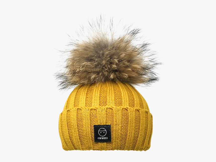 Angora Classic Line Hat Single Pompom Mustard Winter - Beanie, HD Png Download