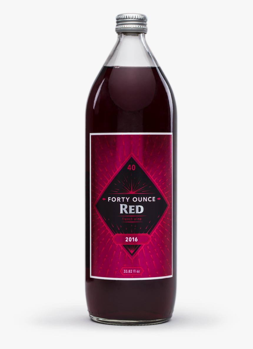 Red Bottle 
 Class Wine Icon - 40 Oz White Wine, HD Png Download