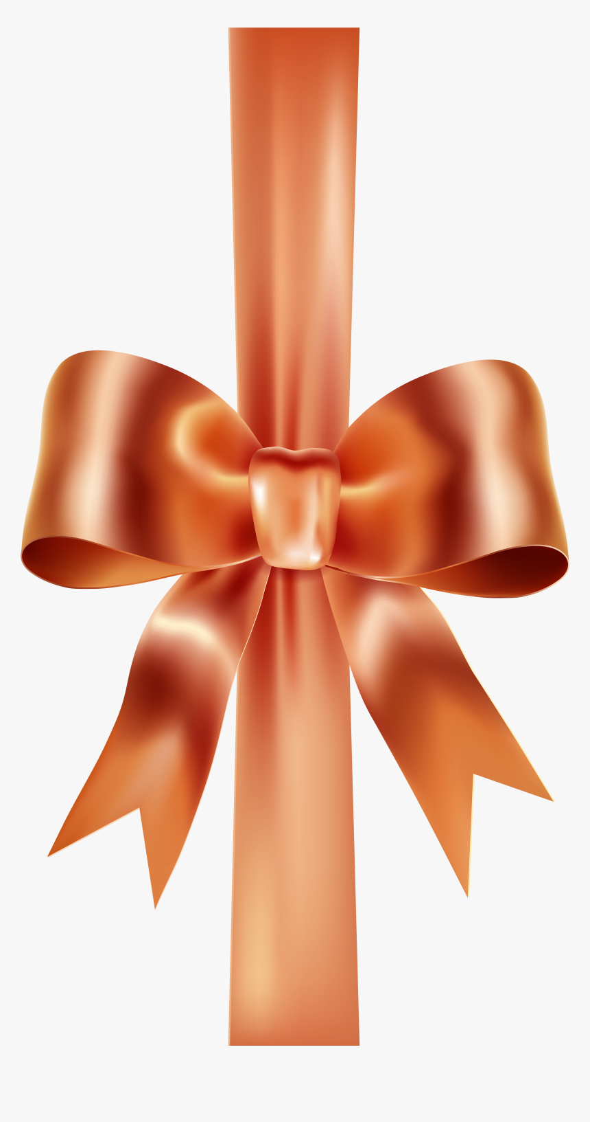 Transparent Bow Clip Art - Transparent Orange Ribbon Bow, HD Png Download