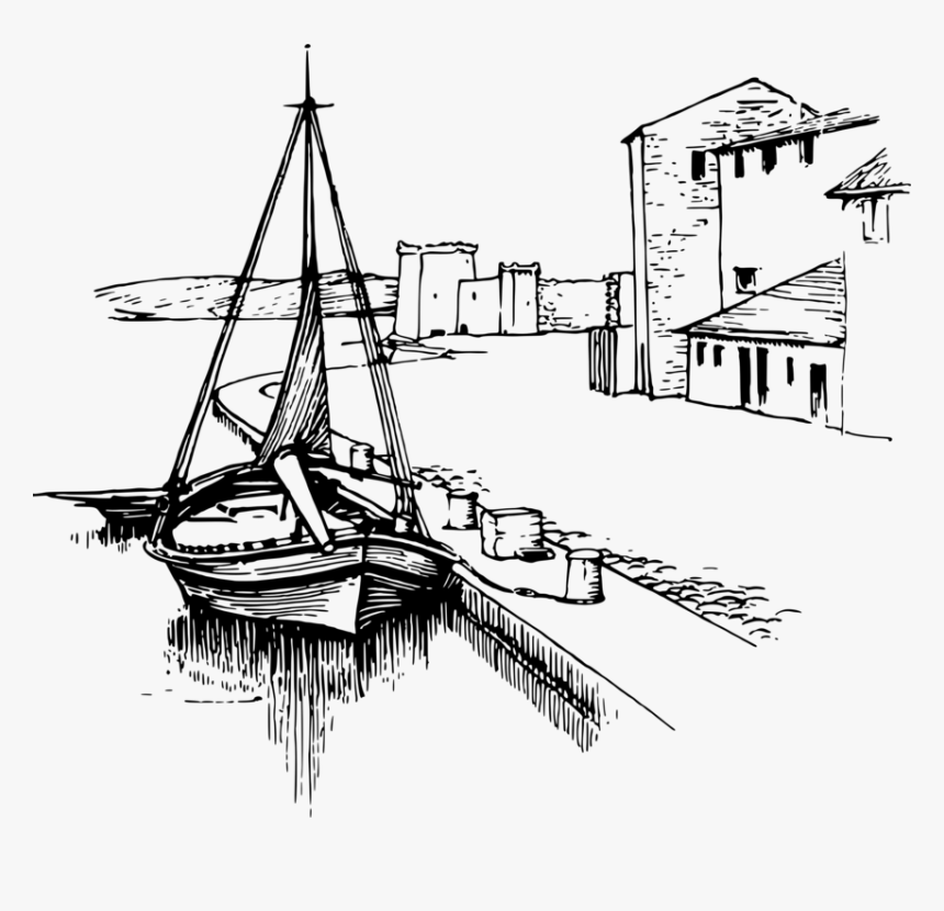 Black And White Harbour, HD Png Download