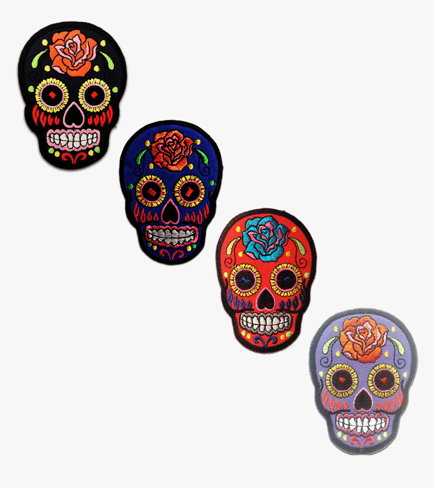 Red Blue And Yellow Sugar Skull, HD Png Download