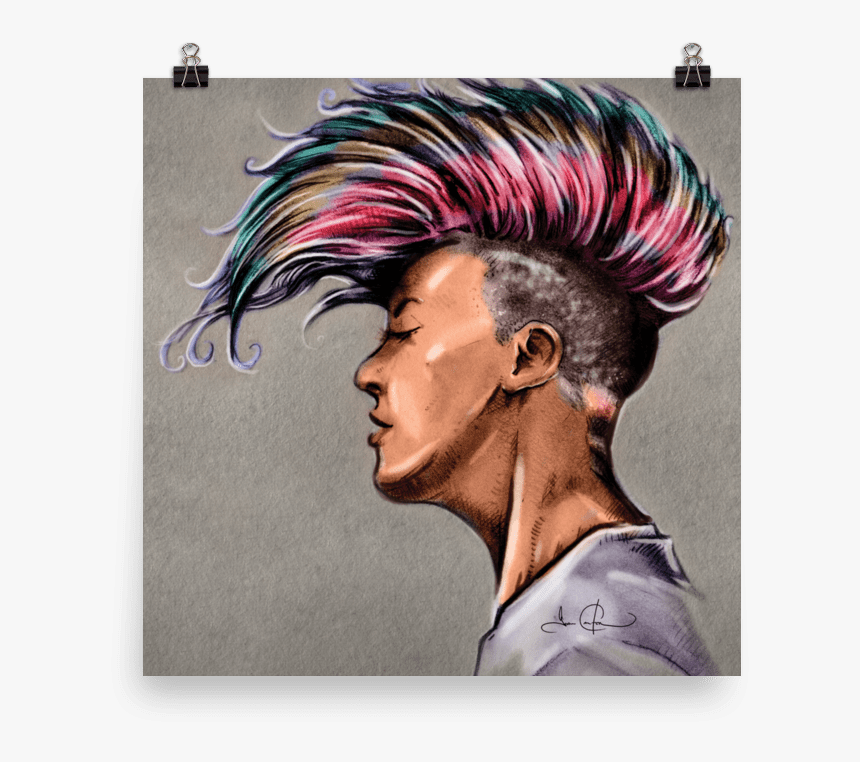 Punk Rock Colorful Girl Poster - Punk Rock, HD Png Download