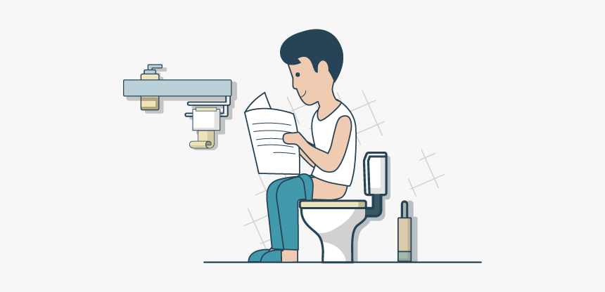 Squat Vector Cartoon - Cartoon Sitting On Toilet, HD Png Download