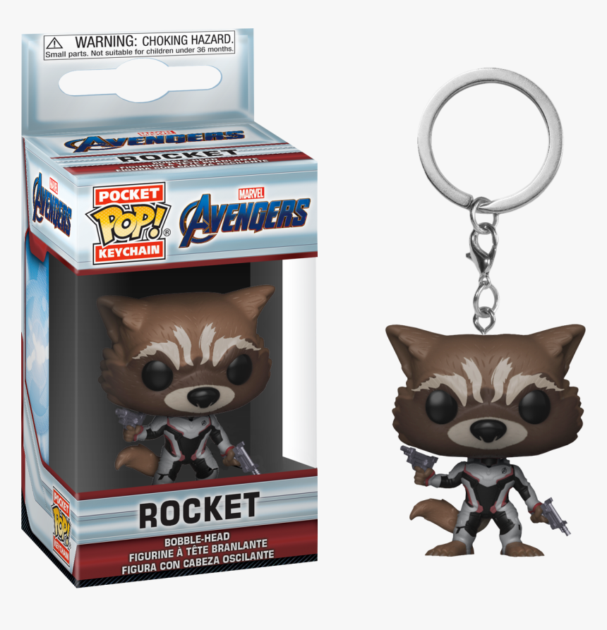 Rocket In Team Suit Pocket Us Exclusive Pop Vinyl Keychain - Avengers Endgame Pop Rocket, HD Png Download