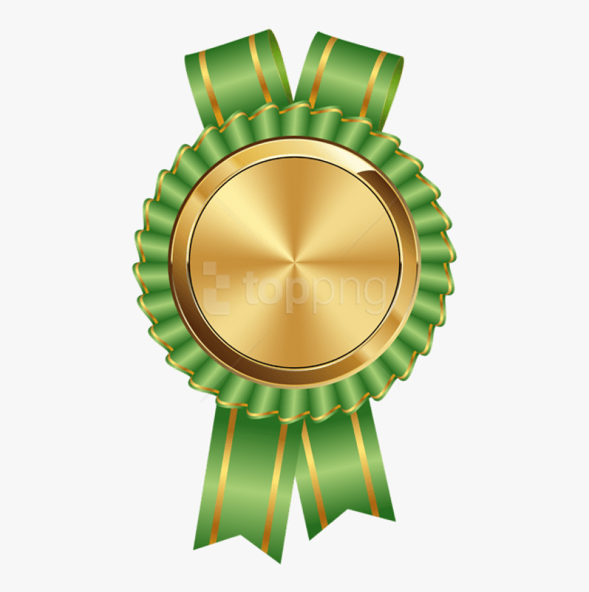 Free Png Download Seal Badge Gold Green Clipart Png - Gold Certificate Ribbon Png, Transparent Png