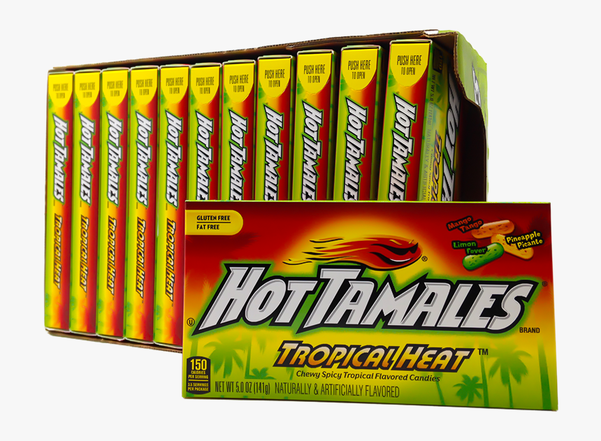 Hot Tamales Tropical Heat 5oz 141g 12 Boxes Case Singles - Games, HD Png Download