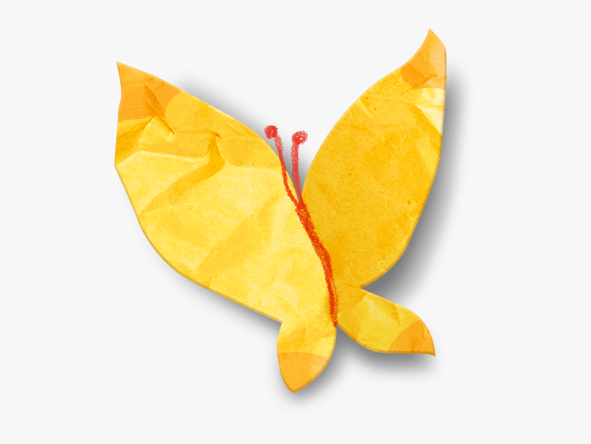 #png #overlay #cute #kawaii #paper #linecamera #line - Yellow Butterfly Paper, Transparent Png