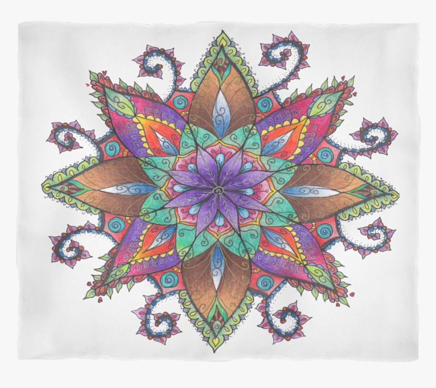 Colorful Mandala Fleece Blanket 
 Data Src //cdn - Mandala Fleece Blanket, HD Png Download