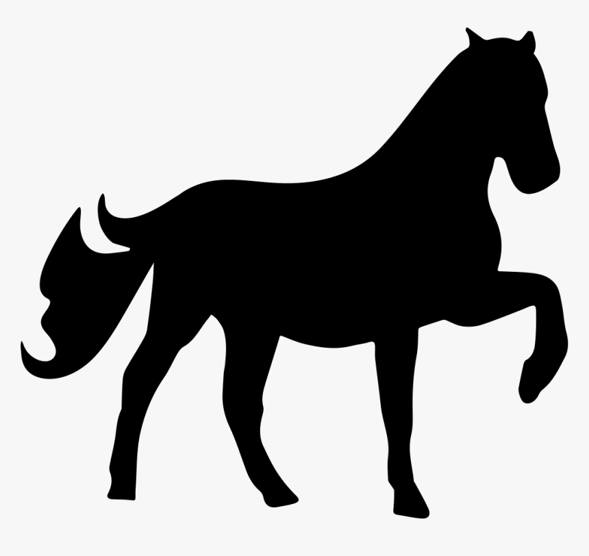 Horse Raising One Foot Silhouette - Horse Stencil, HD Png Download