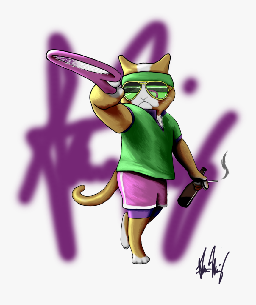 Tennis Cat For Print, HD Png Download