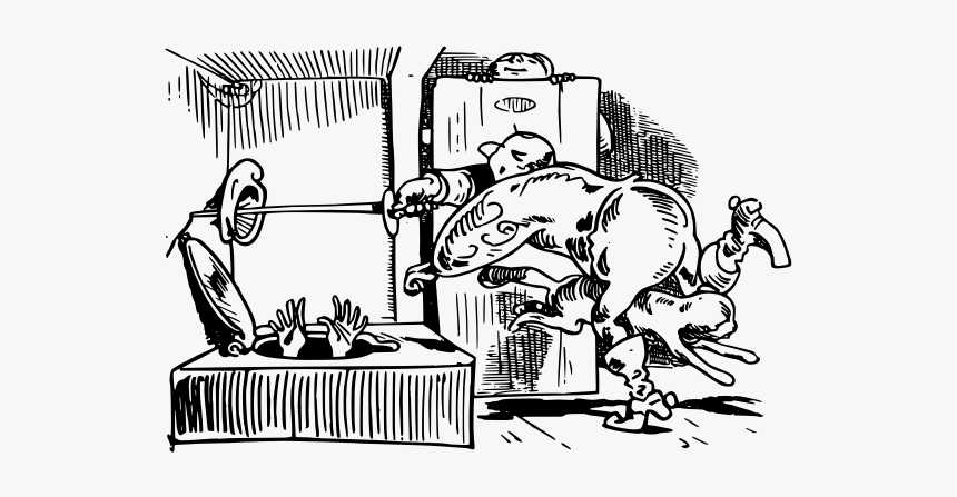 Man Drowning In Well Vector Drawing - Cartoon, HD Png Download