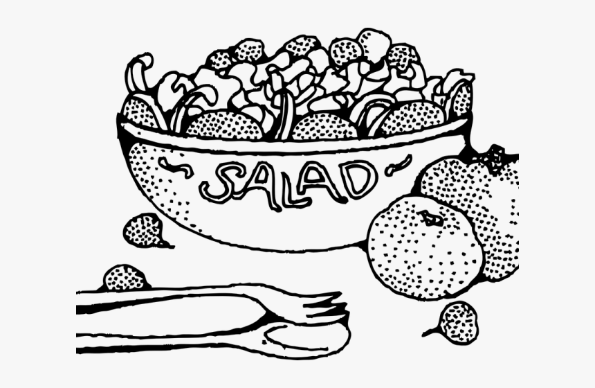 Transparent Thanksgiving Clip Art Black And White - Salad Clipart Black And White, HD Png Download