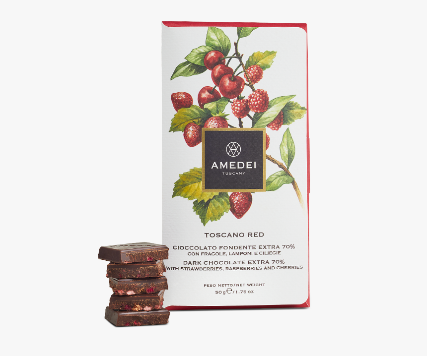 Amedei Toscano Red 70% Dark Chocolate Bar - Erdbeeren 70% Dunkle Schokolade, HD Png Download