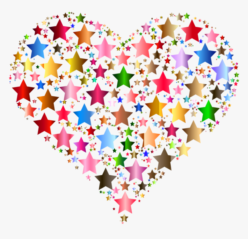 Heart,petal,balloon - Colorful Stars Clipart, HD Png Download