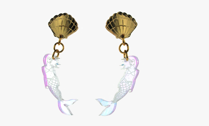 Shell And Mermaid Dangle Earrings - Earrings, HD Png Download