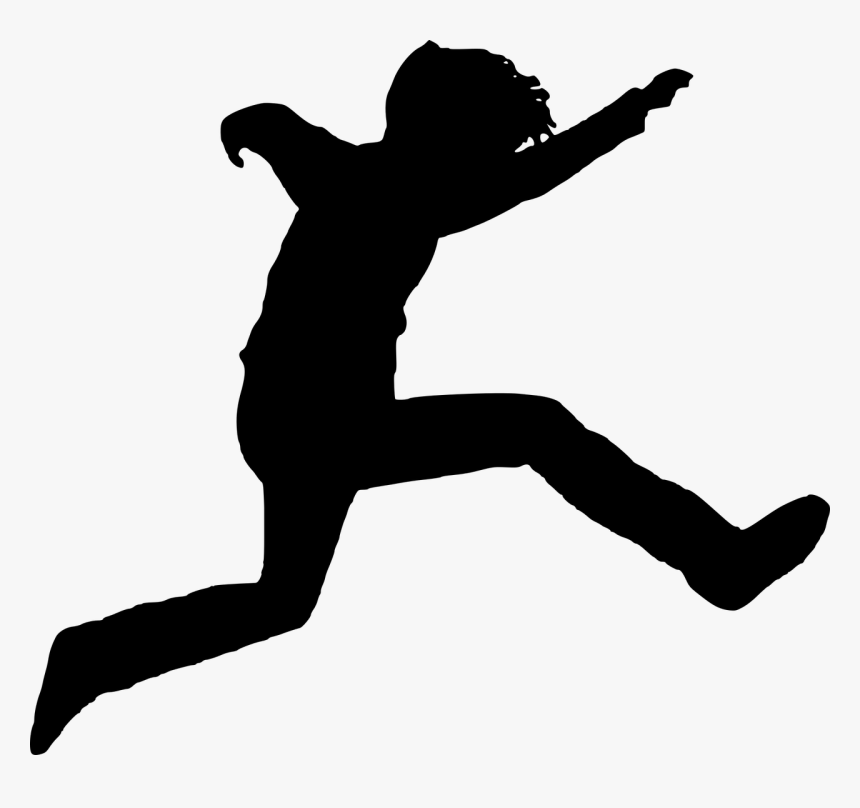 Silhouette Boy Human Free Picture - Person Leaping Silhouette, HD Png Download