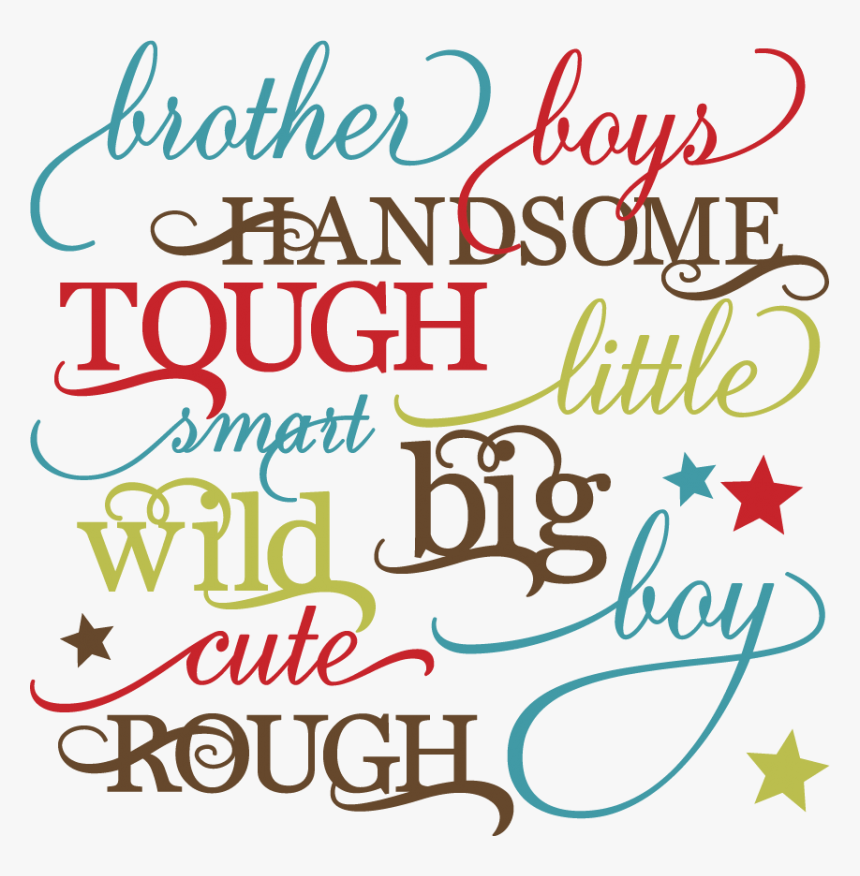 Boy Words Set Svg Cutting Files For Scrapbooking Paper - Boy Scrapbook Words, HD Png Download