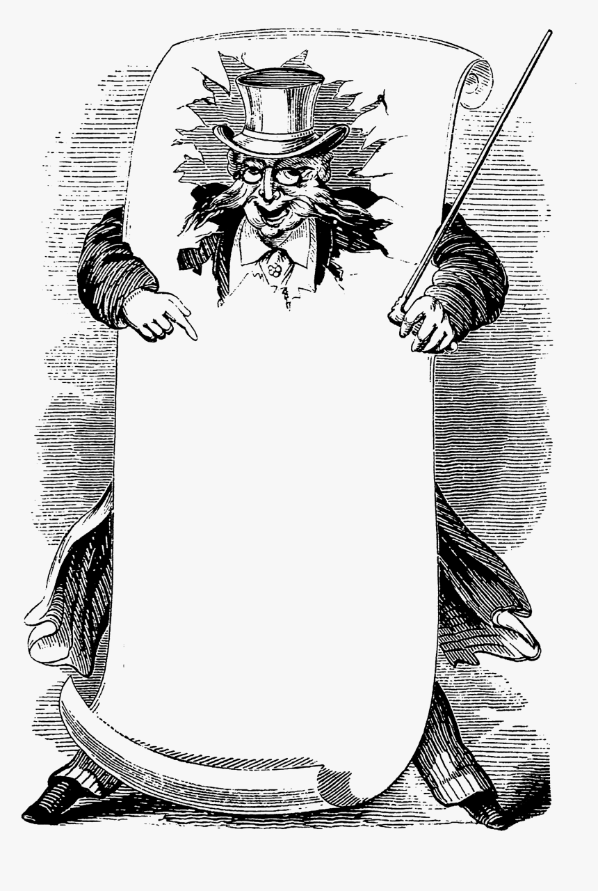 0293 Victorian Man Advertising Blank Banner Free Vintage, HD Png Download