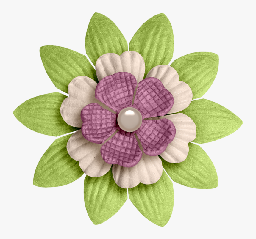 Transparent Row Of Flowers Clipart - Scrapbook Flowers, HD Png Download