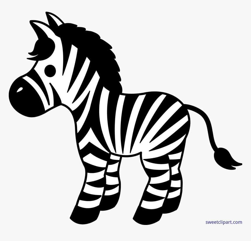 Cute Zebra Clip Art - Zebra Clipart Black And White, HD Png Download