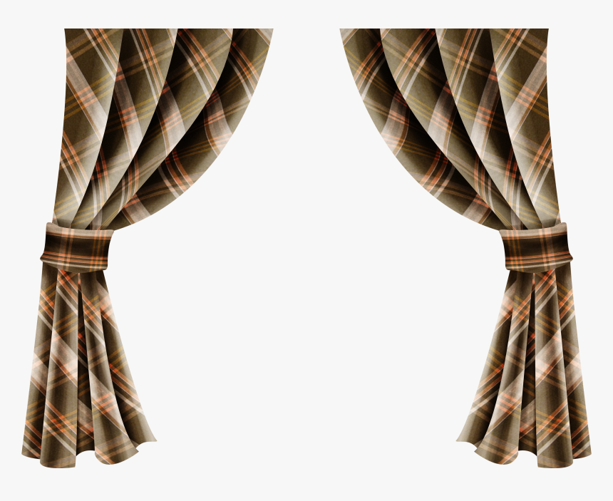 Transparent Stage Curtains Clipart Window Brown Curtain Clipart