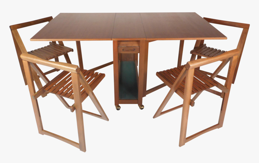 Drop Leaf Dining Table Set Wall Mounted Midcentury - Drop-leaf Table, HD Png Download