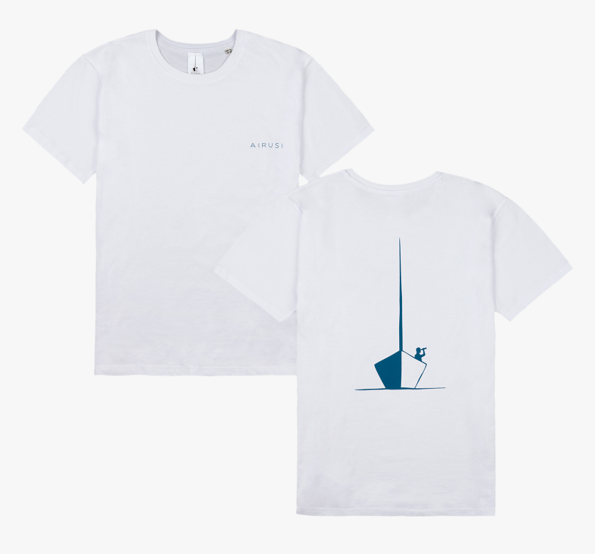 Camiseta Blanca Airusi Logo Barco Navy - Active Shirt, HD Png Download