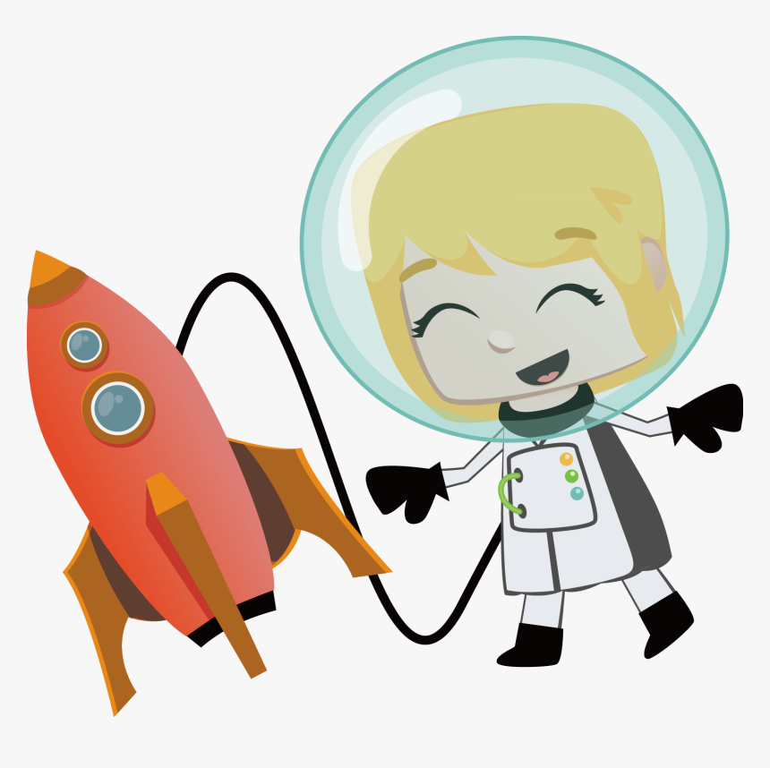 Collection Of Free Vector - Outer Space Female Astronaut Cartoon Png, Transparent Png