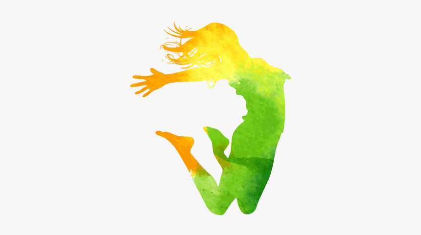 Zumba Timmins - Watercolour Jumping People, HD Png Download
