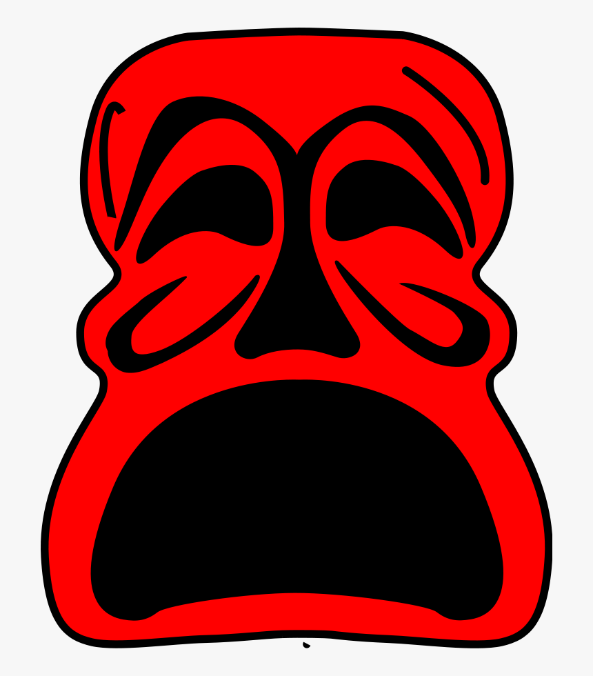 Red Mask Svg Clip Arts - Sad Mask, HD Png Download