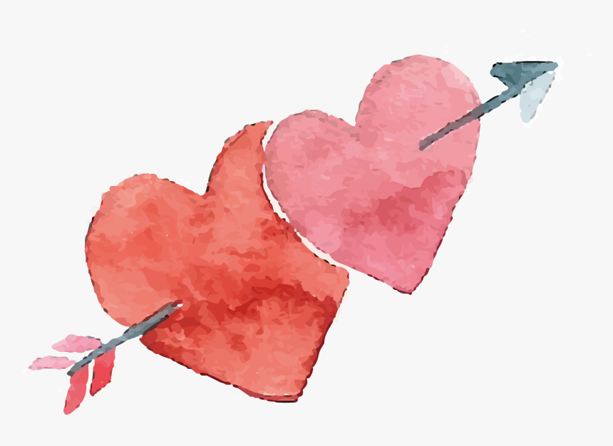 Heart Valentines Day Watercolor Painting - Watercolor Paint, HD Png Download
