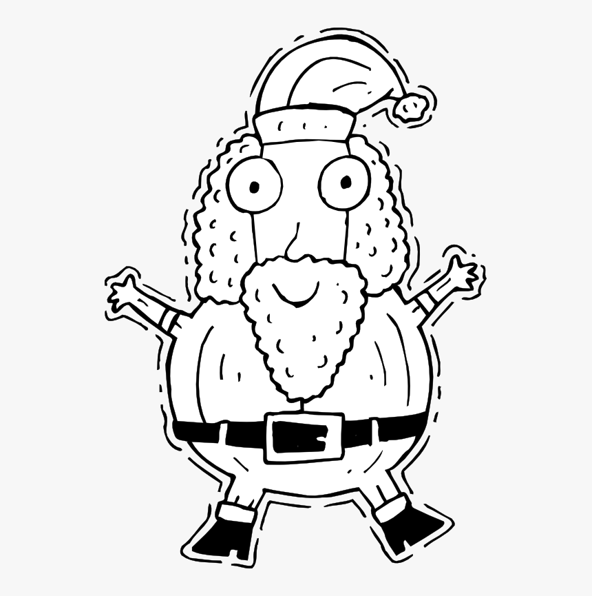 Artfavor Santa Claus 2 Scalable Vector Graphics Svg - Santa Claus Seated Black And White Clipart, HD Png Download