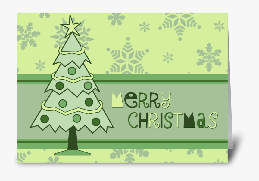 Modern Christmas Tree Merry Christmas Greeting Card - Christmas Tree, HD Png Download