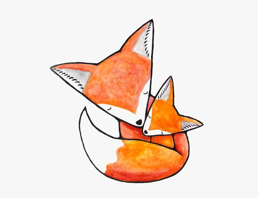 Mom And Baby Fox Clipart, HD Png Download