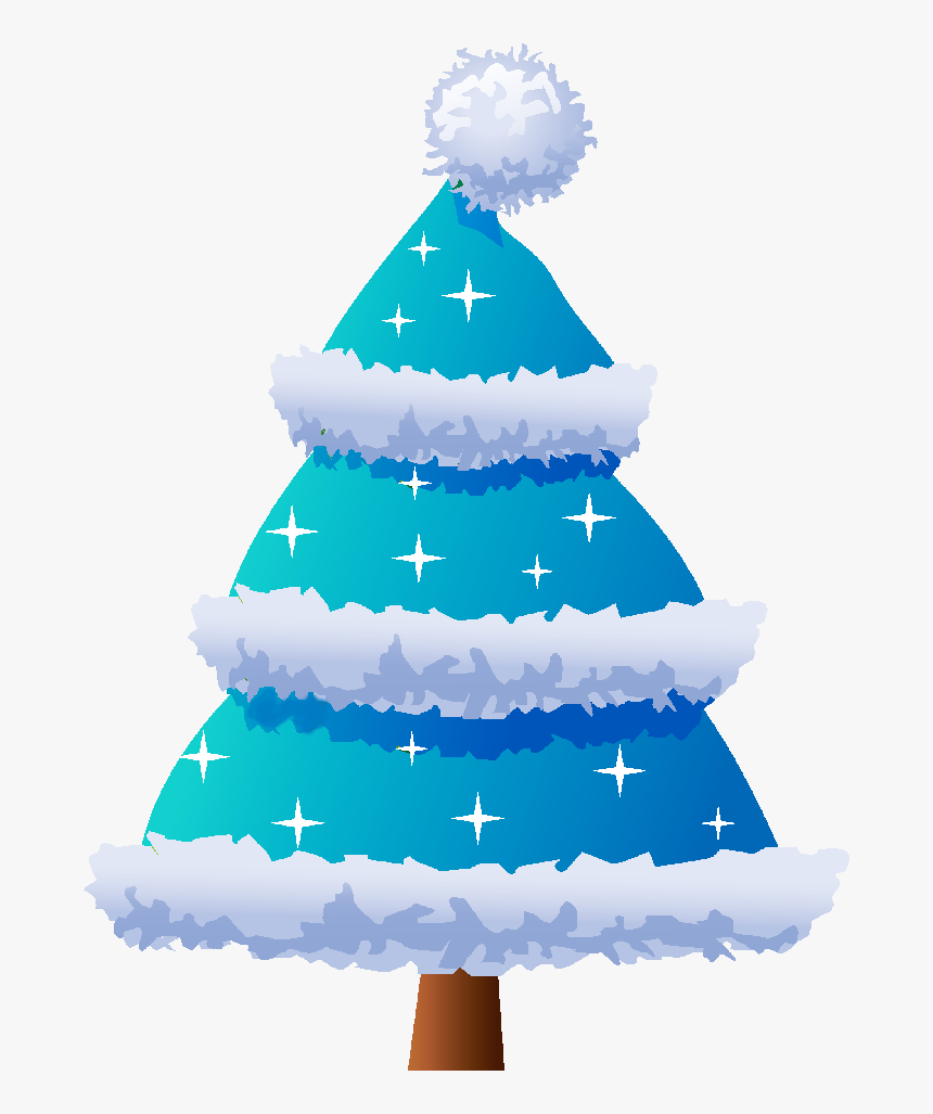 Blue Christmas Tree - New Year Tree Vector, HD Png Download