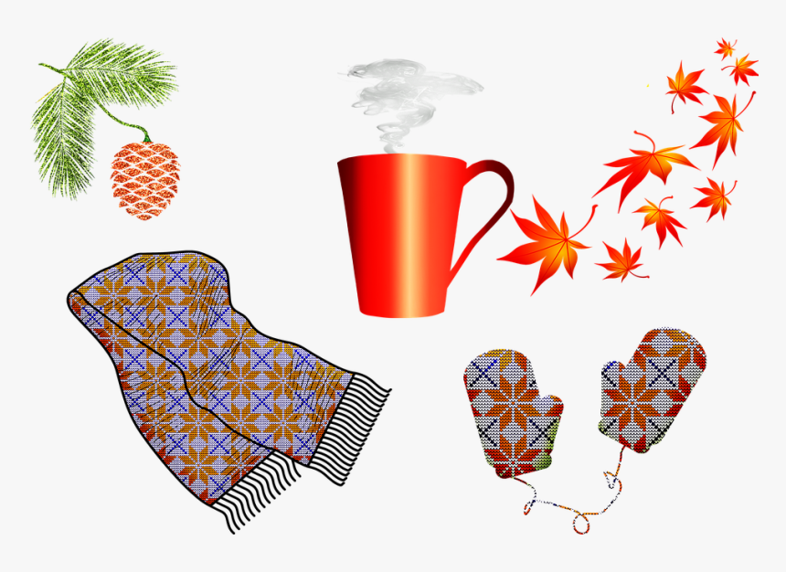 Autumn, Scarf, Mittens, Cold Weather, Hot Tea, HD Png Download