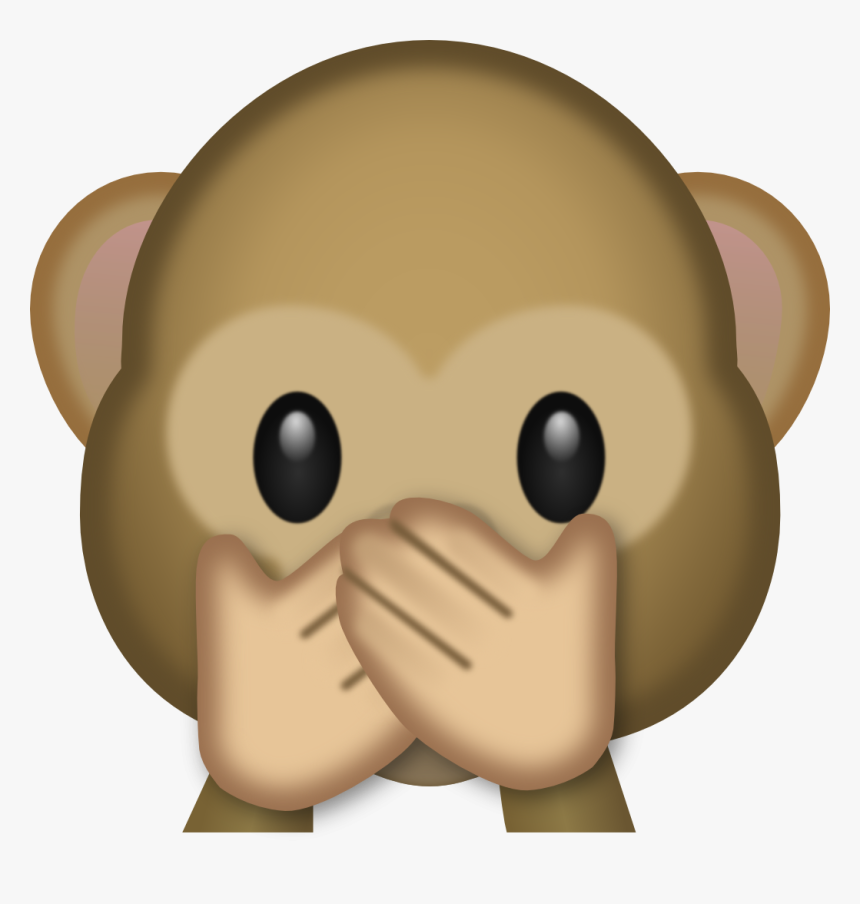 Speak No Evil Clipart - Monkey Emoji Png, Transparent Png