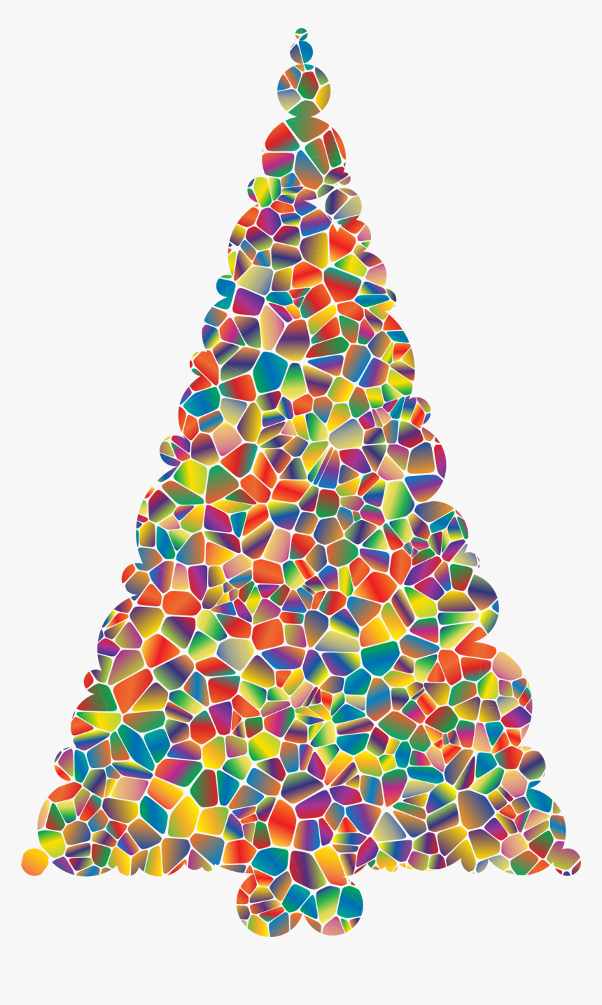 Polyprismatic Tiled Christmas Tree Clip Arts - Tiled Christmas Tree, HD Png Download